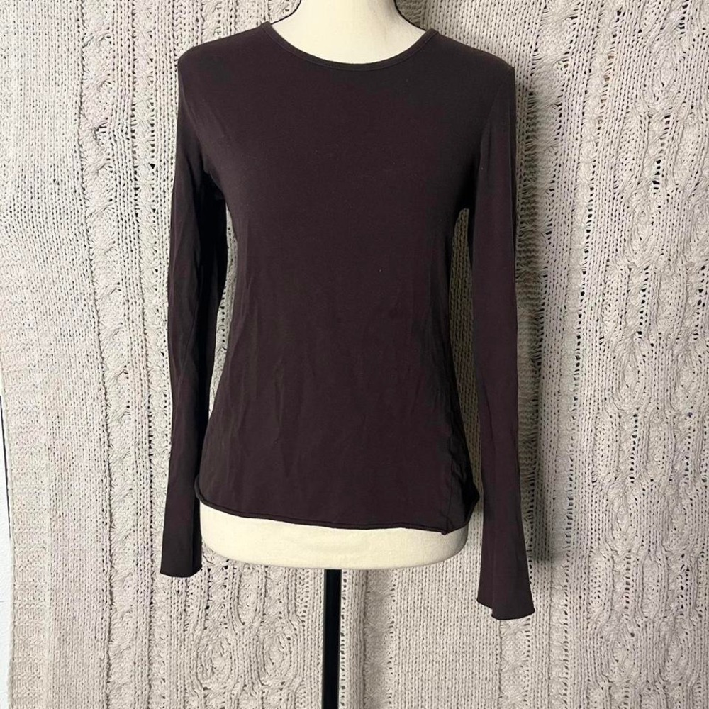 2000s Energie brown fitted long sleeve top